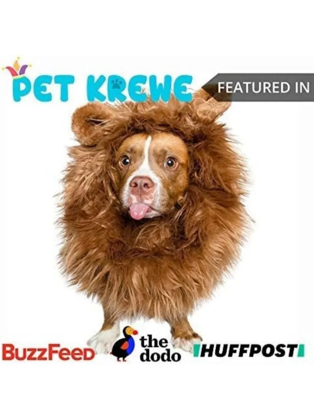 Large Dog Lion Mane Costume & Wig - Fun Pet Costume for Halloween & Parties